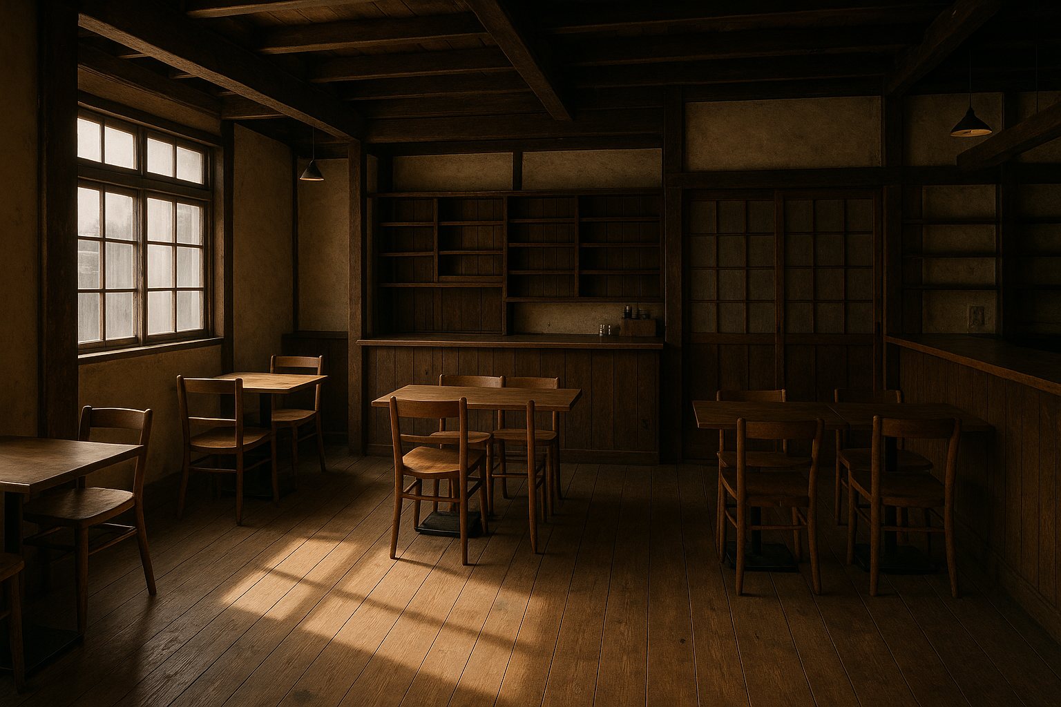窓からの光が入る店内